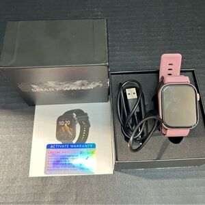 Pink Silicone-Band Smartwatch with Touchscreen